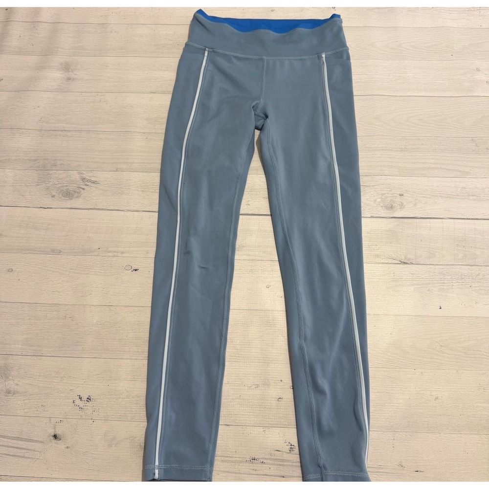 Athleta girls high rise stash your treasure tight leggings light blue size 12